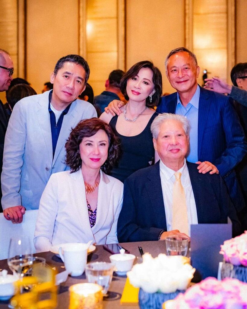 Tony, seen here with wife Carina Lau, director Johnnie To, as well as veteran star Sammo Hung