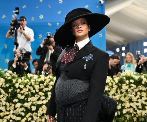 Rihanna shows off baby bump at MET Gala 2025