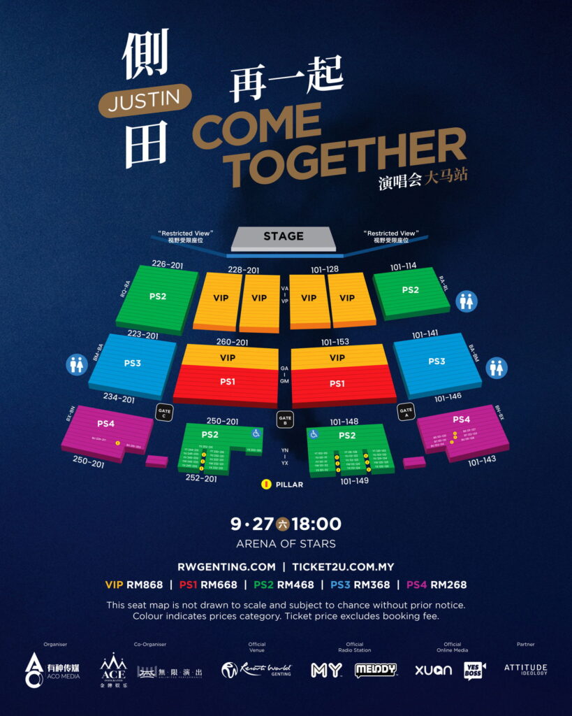 Justin Lo returns to Malaysia for "2025 Come Together Concert" at Resorts World Genting, celeb, concert, justin lo, music, news, theHive.Asia, 02. JUSTIN LO 侧田大马演唱会 SEAT MAP