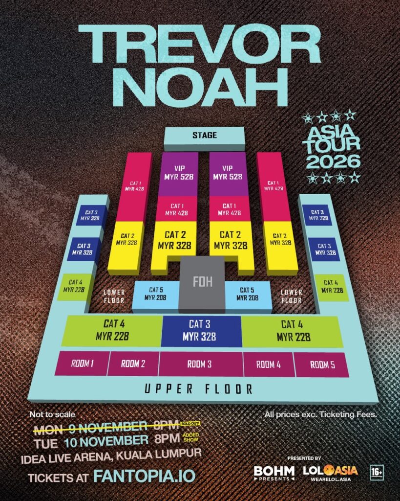 Trevor Noah adds a second Kuala Lumpur show after first show sells out! | theHive.Asia Trevor Noah adds a second Kuala Lumpur show after first show sells out!, TrevorNoah, theHive.Asia, Trevor 2nd show seating plan