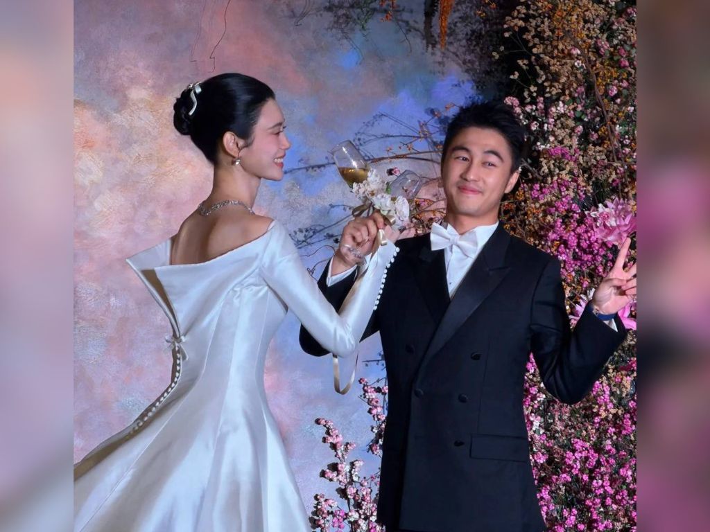 Mario Ho jokes he’s “half a head shorter” than Ming Xi at Macau wedding banquet